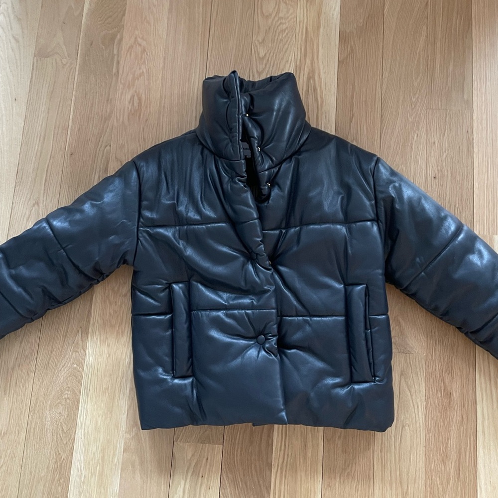 Nanushka Hide Puffer Jacket (Navy) XS